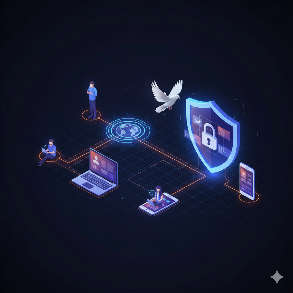 Illustration of digital privacy and security